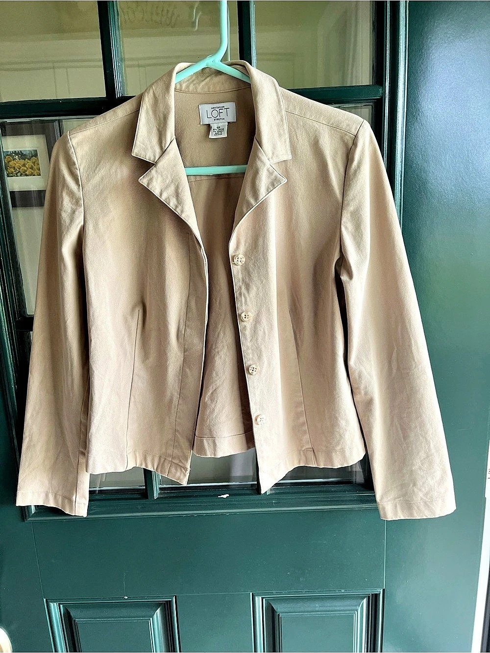 Ann Taylor LOFT Stretch Jacket in Beige Size 6P